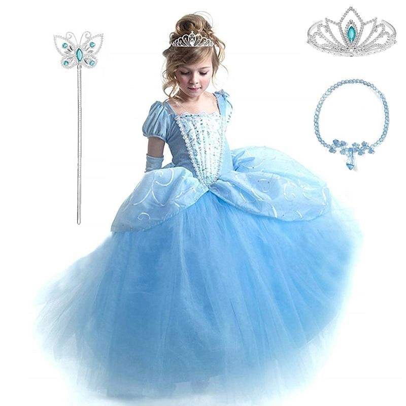 Fantasia Princesa Cinderela Vestido Contos de Fadas Cosplay